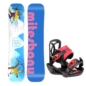 Mitesbony儿童单板滑雪板固定器套装 儿童入门级自由式全能滑雪板