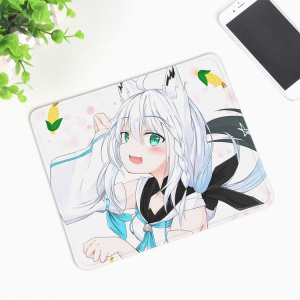 虚拟vtuber 小狐狸白上吹雪 动漫周边小号鼠标垫可爱二次元桌游垫