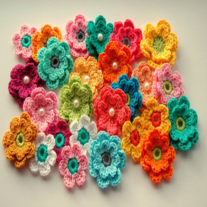 毛线花朵服装辅料手工编织手钩花毛衣diy小花贴花片饰品配件配饰