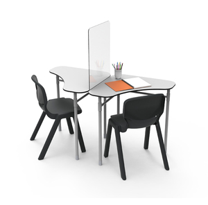 中小学生辅导班培训班课桌椅梯形彩色折叠组合六边形拼接课桌椅