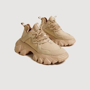 温柔随性感~ad hepburn 6cm增高真皮ins潮春秋松糕老爹鞋女鞋厚底