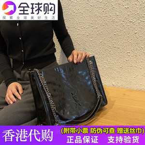 香港正品2023新款真皮潮杨树林腋下包单肩大容量手提托特包购物袋