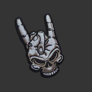 欧美朋克摇滚手势刺绣布贴衣服破洞补丁贴帆布鞋牛仔包包diy臂章