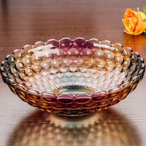 水果盘大号干果盘欧式现代 客厅创意水晶玻璃水果盆果斗糖果盘子