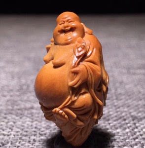 橄榄核雕如意弥勒文玩手工核雕单颗挂坠项链元宝招财配饰包邮