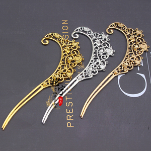 合金双面双叉发簪 保色簪子古风步摇汉服手工发饰头饰配件材料