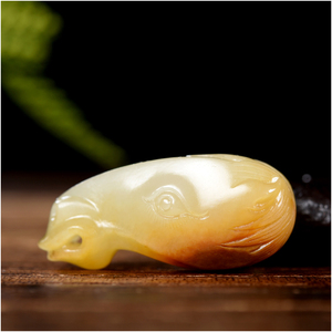 玉石缘【生肖马头12g】新疆和田玉天然黄沁皮籽料苏工男女款吊坠