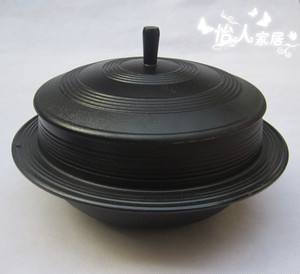 搪瓷铸铁朝鲜养生锅出口韩国传统铸铁锅朝鲜族饭锅煲汤锅炖锅24cm