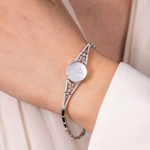 5月1日直播预览【福馆】无事牌手链- 翡翠冰种无事牌白冰圆牌手链