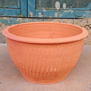 盆景土陶粗陶透气盆泥盆瓦盆复古摆件假花盆栽盆景吊兰红陶田园