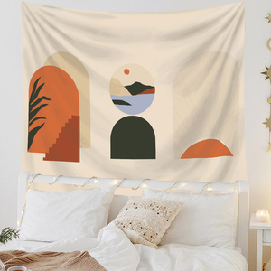 莫兰迪植物简约挂布墙壁装饰挂毯床头卧室宿舍墙面背景布北欧ins