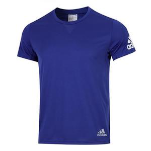 阿迪达斯短袖男装2024春季新款运动服半袖蓝色圆领T恤HB7482