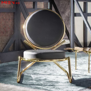 轻奢个性moroso沙发椅网红零椅休闲椅不锈钢椅设计师样板房洽谈椅