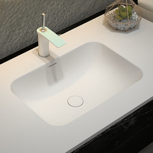 可丽耐人造石一体台盆定制亚克力洗手面盆柜组合洗脸池圆角洗漱台