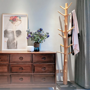 北欧创意原木树杈挂衣架实木落地衣帽架整棵树衣架可移动客厅卧室