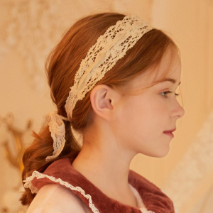 女童蕾丝发带宽超仙唯美法式复古宫廷风中大童亲子ins爆款发饰女