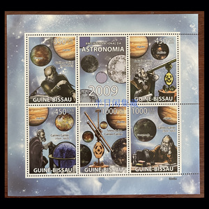 几内亚比绍 2009 天文学家 伽利略 望远镜 木星 卫星 邮票 m
