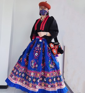 泰国印度尼泊尔吉普赛民族风纯手工刺绣纯棉大摆半身裙老绣长裙