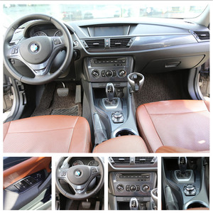 适用于10-15款宝马x1桃木内饰贴 改装中控面板 排挡位 车门横条贴