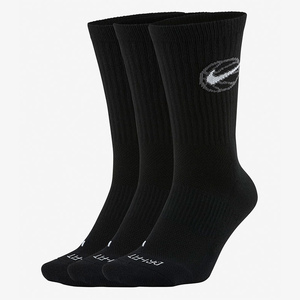 Nike耐克男袜女袜春季新款三双装中筒篮球黑色运动袜子DA2123-010
