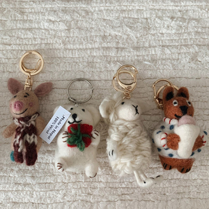 LL2 韩国代购 尼泊尔手工羊毛毡小羊小粉猪兔子动物挂件钥匙扣