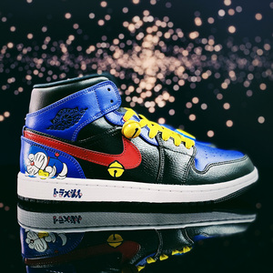 酷动城耐克jordanaj1女鞋空军一号情侣款篮球鞋哆啦a梦机器猫定制