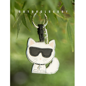 80镁金已售罄!重工拼接牛皮金属猫钥匙圈挂件