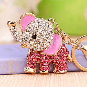 水钻吉祥物大象汽车钥匙扣女精致韩国可爱创意包挂件钥匙链圈礼品