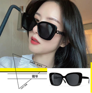 【镜爷】现货chanel香奈儿5422偏光太阳眼镜墨镜镂空镶钻字母logo