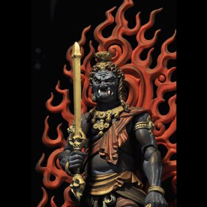 海洋堂 日版 竹谷隆之 佛像系列 不动明王 彩色版 可动 正品 手办