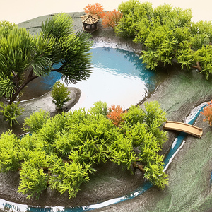 大圆桌餐桌装饰摆件创意餐桌花沙盘酒店包厢转盘中间微景观中式绿