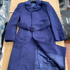 正品19新式校尉羊绒大衣妮子大衣蓝男女常服大衣长款风衣