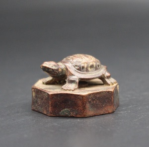 古玩杂项收藏仿古印章八角底座乌龟印章闲章工艺品摆件