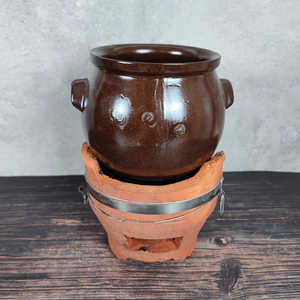 传统老式煨汤瓦罐炖肉炖汤罐陶土炖盅砂锅煲汤盅炖罐农家特色餐具