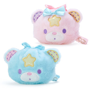 日本代购 三丽鸥 双子星45周年 小熊糖果系列 毛绒小熊抽绳袋套装