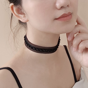 2023新款流行韩版网红脖带优雅脖子饰品颈带个性蕾丝穿珠项圈围脖