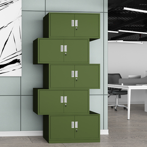 部队军绿色五节顶柜矮柜办公室铁皮文件柜档案柜财务资料柜凭证柜