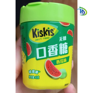 新品酷滋kiskis木糖醇口香糖泡泡糖清新口气糖果零食1瓶装