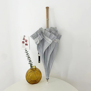 绝绝子 日本lolita棉布防晒防紫外线拍照道具jk洋装小直杆长柄伞