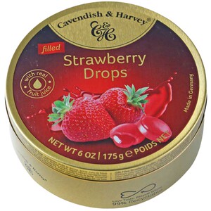 德国进口嘉云糖水果糖罐装铁盒礼盒装草莓味夹心硬糖送女友伴手礼