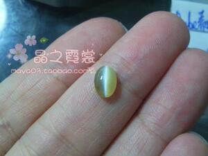 *霓裳精品*蜜黄色honey强眼线金绿猫眼戒面 裸石 1.3365ct 国检