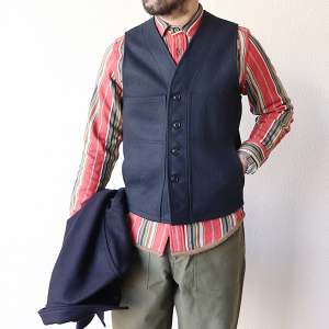 日本代购filson美国产复古阿美咔叽保暖加厚羊毛马甲背心马夹男