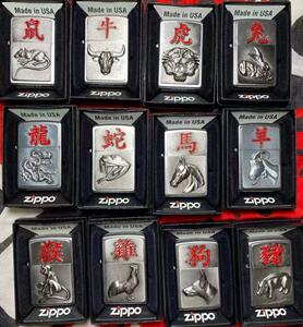 原装zippo之宝防风打火机欧版贴章十二生肖系列鼠蛇龙虎马羊鸡狗