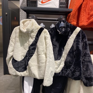 老乐国内奥莱代购 nike耐克女子大勾毛毛立领秋冬外套 不退换