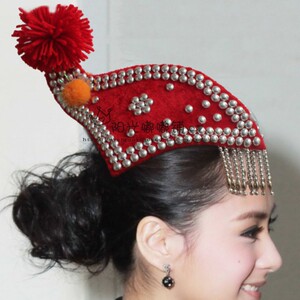 云南彝族烟盒舞公鸡帽云南彝族舞蹈健身鸡冠帽 民族头饰发簪 m2