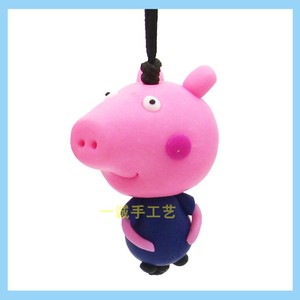 小猪佩奇软陶乔治动画片手机链彩陶饰品大款挂件锦州景区纪念品