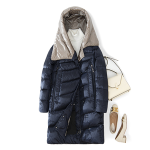 反季清仓断码捡漏白菜价俄罗斯超厚羽绒服女亮面中长款300g白鸭绒