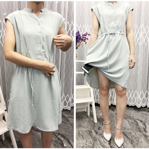 夏季胸部拉链开口打开免脱连衣裙假口袋互通摸短裙户外互动心机a