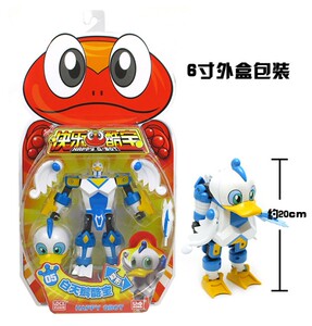 正版白天鹅酷宝快乐酷宝鸭小白6寸儿童变形e金刚玩具鸭小白机器人