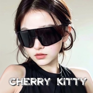 Cherry Kitty韩国连体镜片大墨镜骑行眼镜男女反光运动面罩太阳镜